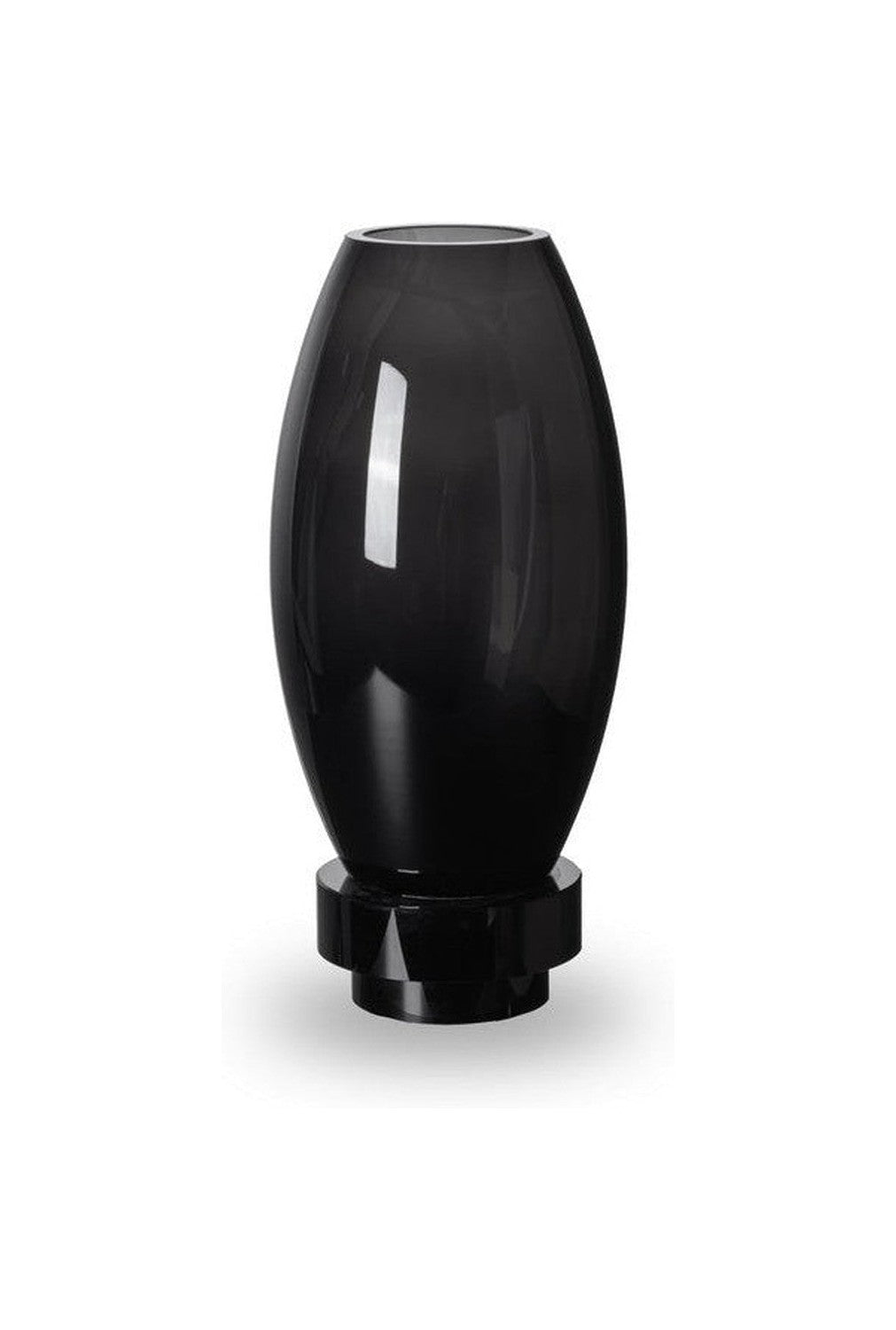 Modern vase, innovative design, black high end glass. RUD30