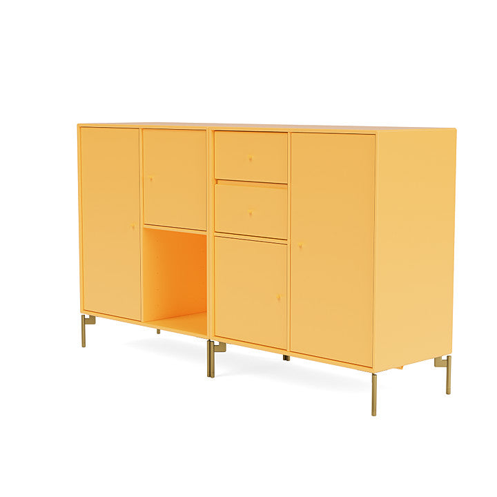 Montana paar dressoir met benen, Acacia/messing