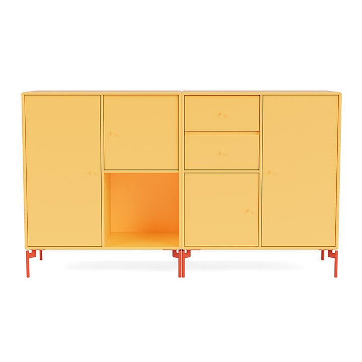 Montana -paar dressoir met benen, Acacia/Rosehip