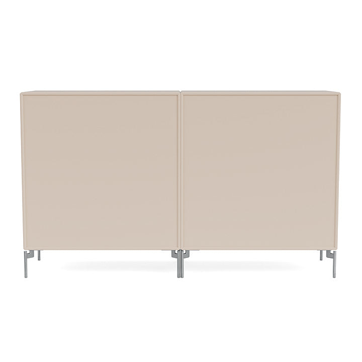 Montana paar dressoir met benen, klei/mat chroom