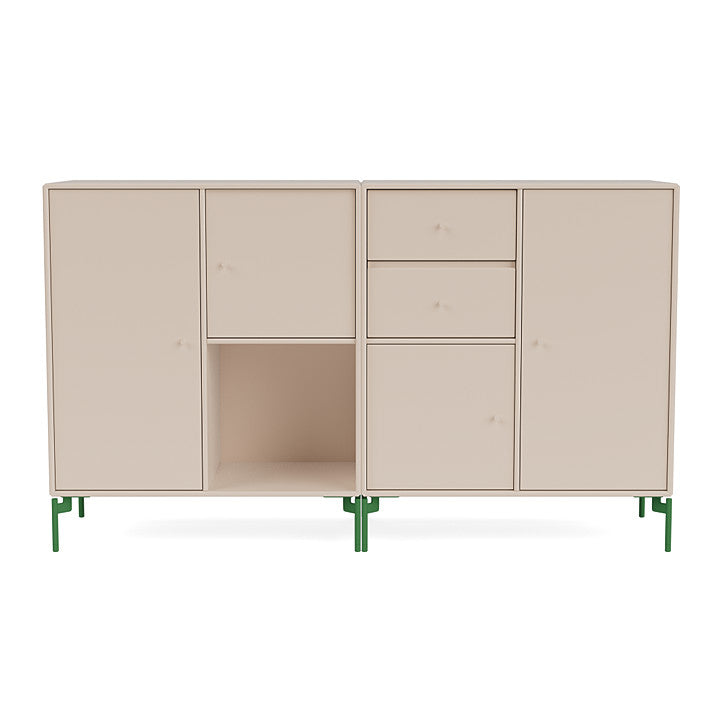 Montana paar dressoir met benen, klei/peterselie