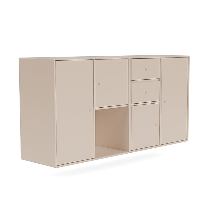 Montana paar dressoir met ophangrail, klei