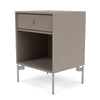 Montana Dream Nightstand With Legs, Truffle/Matt Chrome