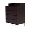 Montana Keep Chest Of Drawers With Legs, Balsamic/Matt Chrome