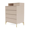 Montana Keep Chest Of Drawers With Legs, Clay/Brass