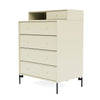 Montana Keep Chest Of Drawers With Legs, Vanilla/Black