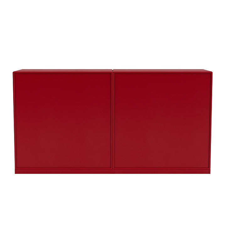 Montana Paar klassisches Sideboard mit 3 cm Sockel, Rote Beete rot