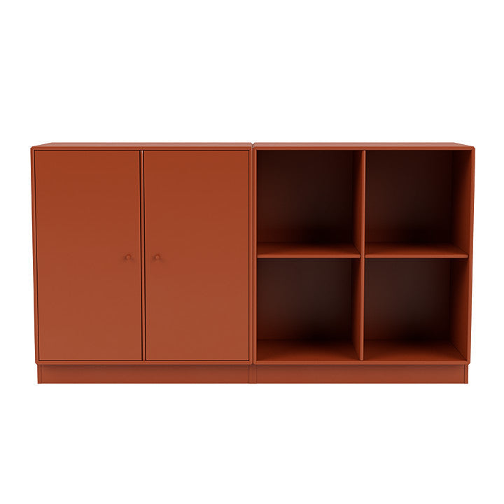 Montana -Paar klassisches Sideboard mit 7 cm Sockel, Hokkaido Brown