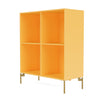 Montana Show Bookcase With Legs, Acacia/Brass