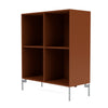 Montana Show Bookcase With Legs, Hazelnut/Matt Chrome