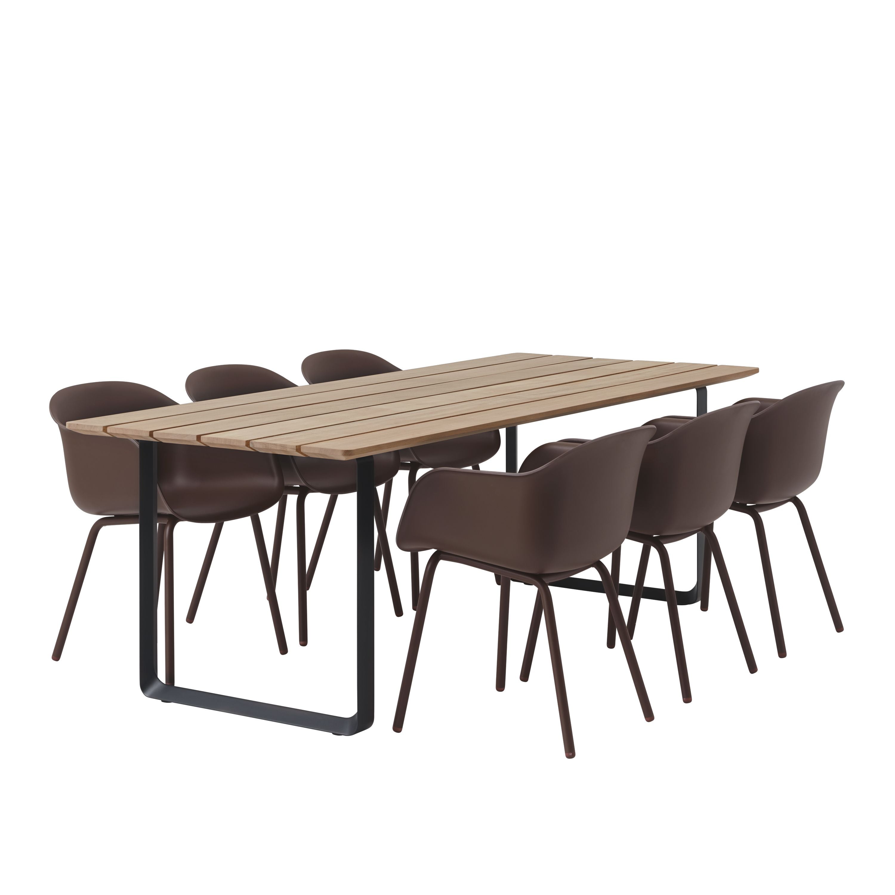 Muuto 70/70 BUITEN TABLE, SAPELE MAHOGANY/ANTHRACITE BLACK