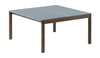 Muuto Couple Coffee Table 1 Plain 1 Wavy Light Blue/Dark Oiled Oak, 80 X 84 X 40 Cm