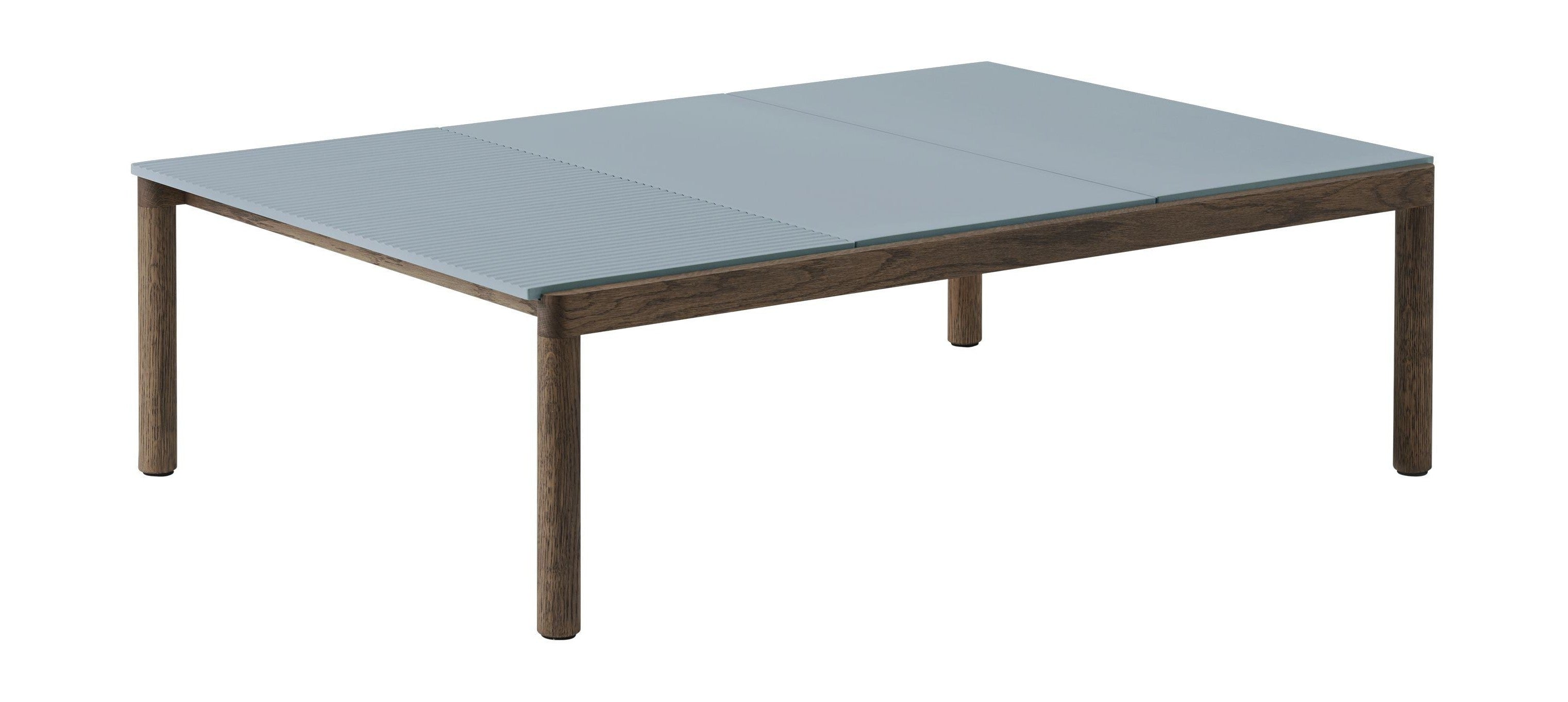 Muuto Paar salontafel 2 gewoon 1 golvende lichtblauw/donker geoliede eik, 120 x 84 x 35 cm