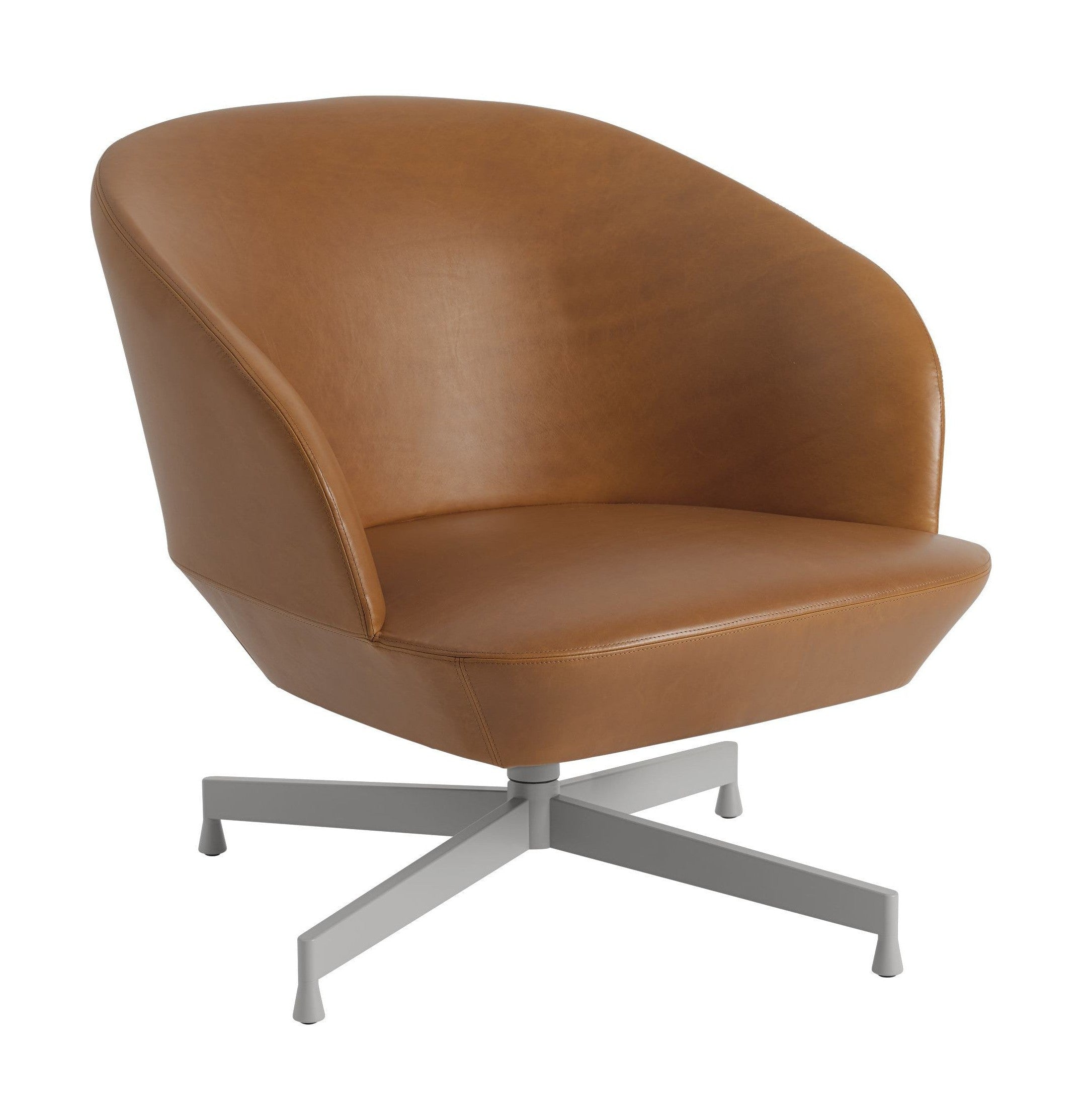 Muuto Oslo Lounge stoel verfijnd leer, cognac