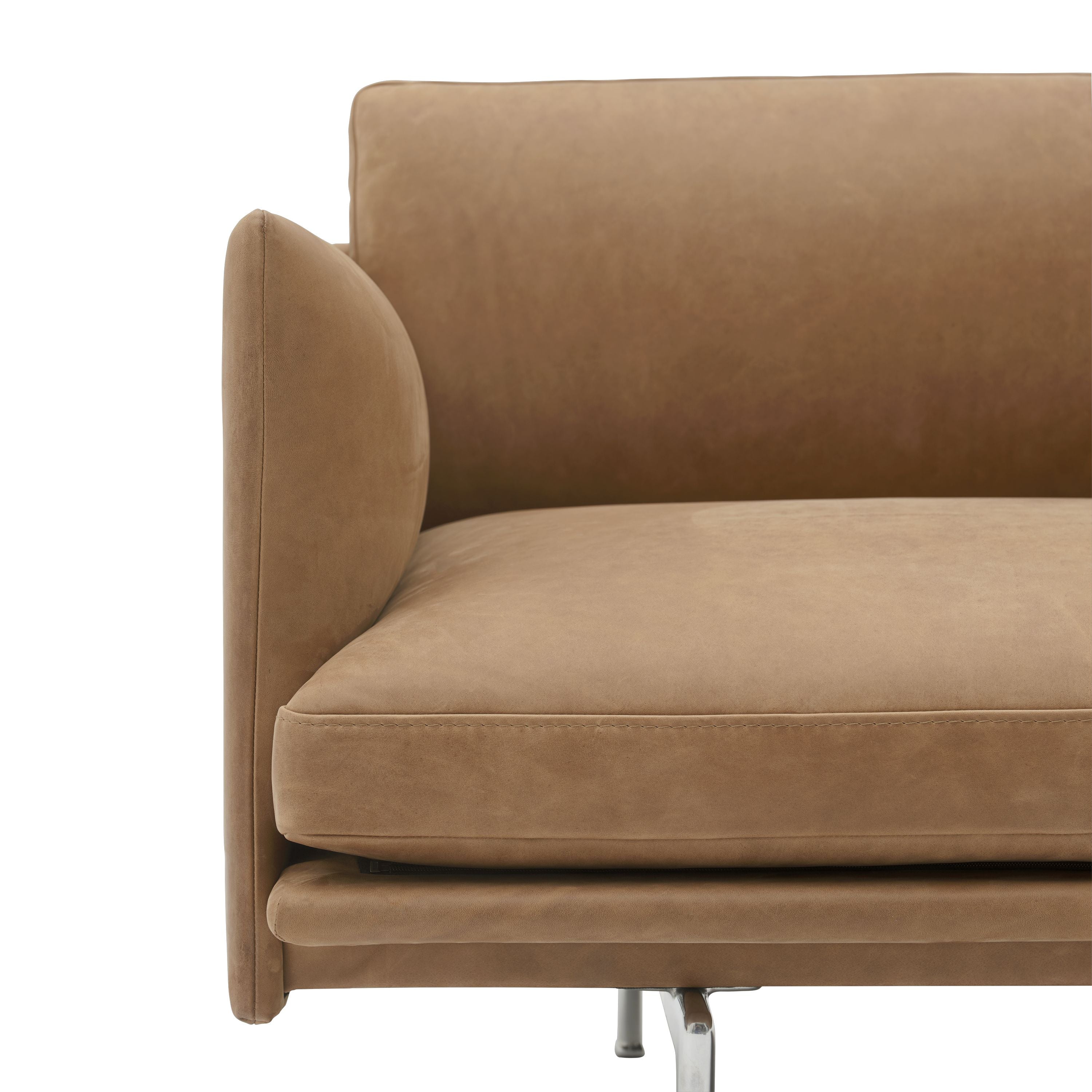 Muuto Overzicht Sofa 3 -zits Grace Leather, Camel/Aluminium