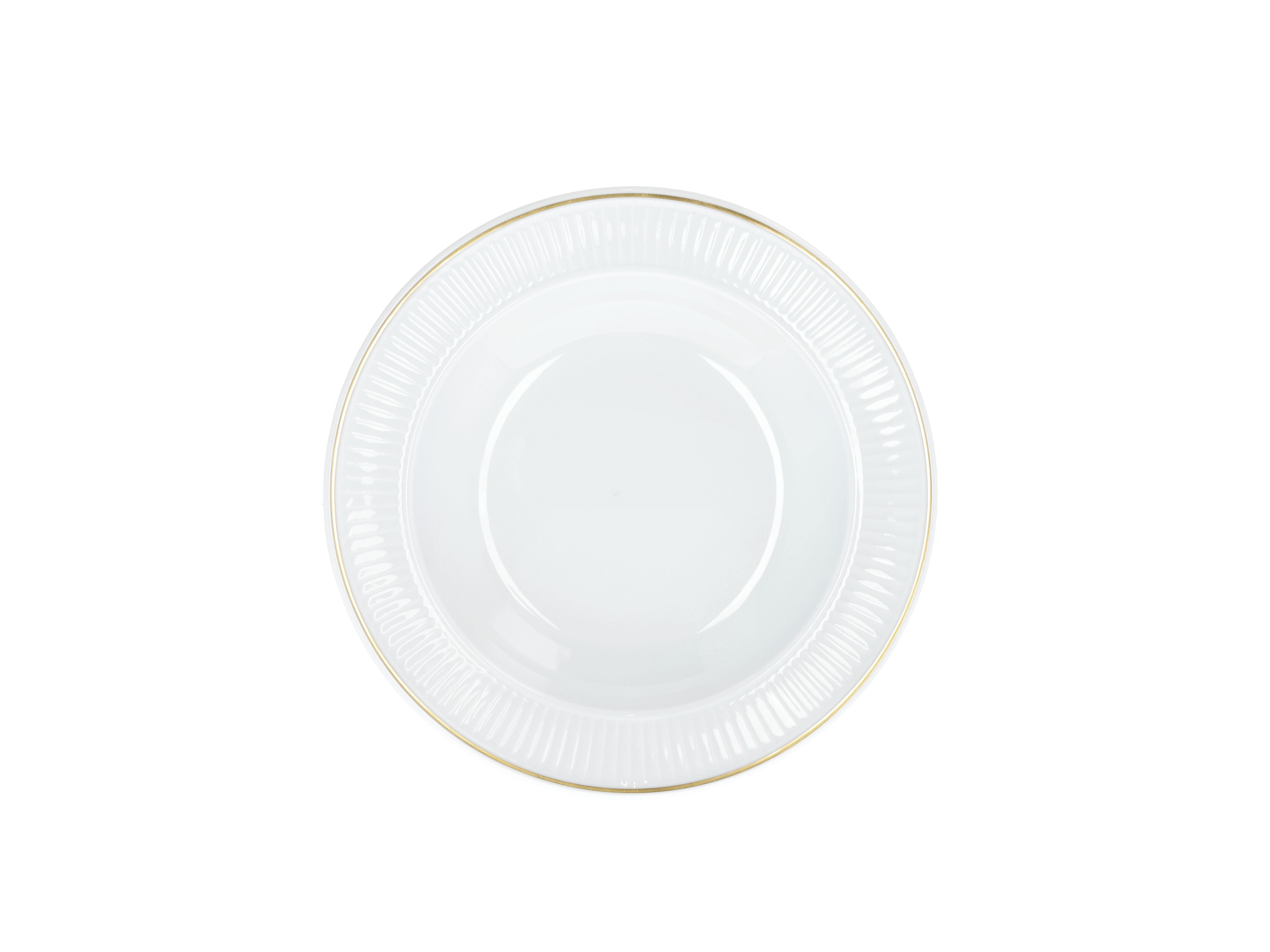 [product_category]-Pillivuyt Plissé Deep Plate White/Matt Gold, ø22 Cm-Pillivuyt-3050910356510-27778-PIL-2