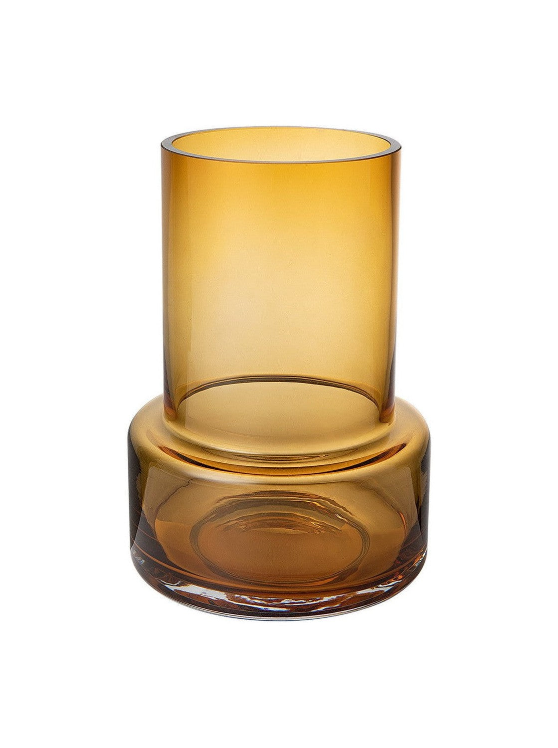 retro style thick glass vase, amber color: TYLER