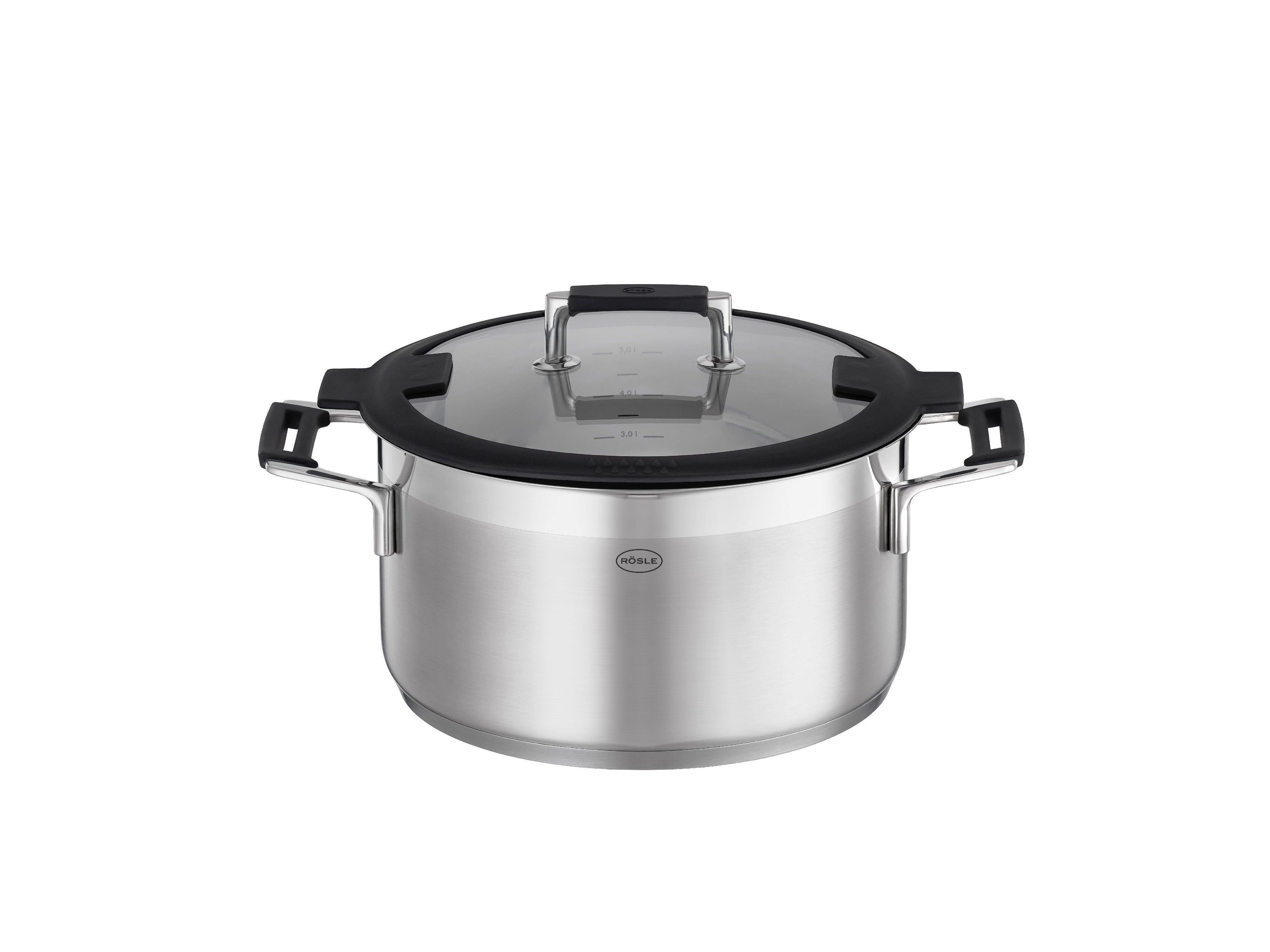 Rösle Silence Pro Pot met Glazen Deksel, ø 24 Cm 5,8 Liter