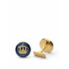 Skultuna Crown Gold Cufflink ø1,7 Cm, Royal Blue