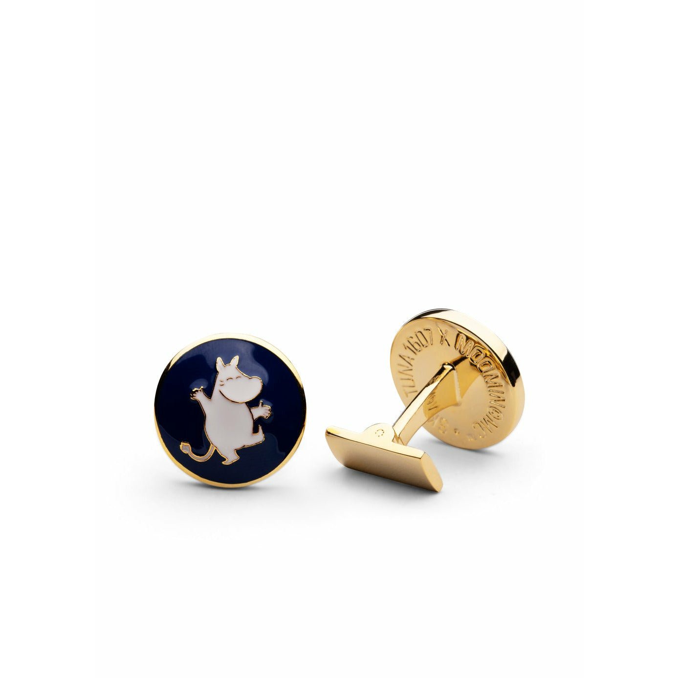 [product_category]-Skultuna Dancing Moomintroll Cufflink ø1,7 Cm, Blue-Skultuna-7340037825256-752-B-SKU-1