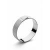 Skultuna Ribbed Clasp Bangle, Polished Steel