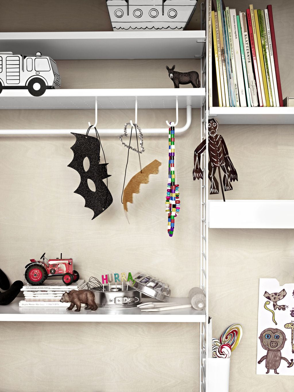 [product_category]-String Furniture String System Clothes Rail To Metal Shelf 78 Cm, Beige-String Furniture-7350038274151-MSR78-14-1-STR-4