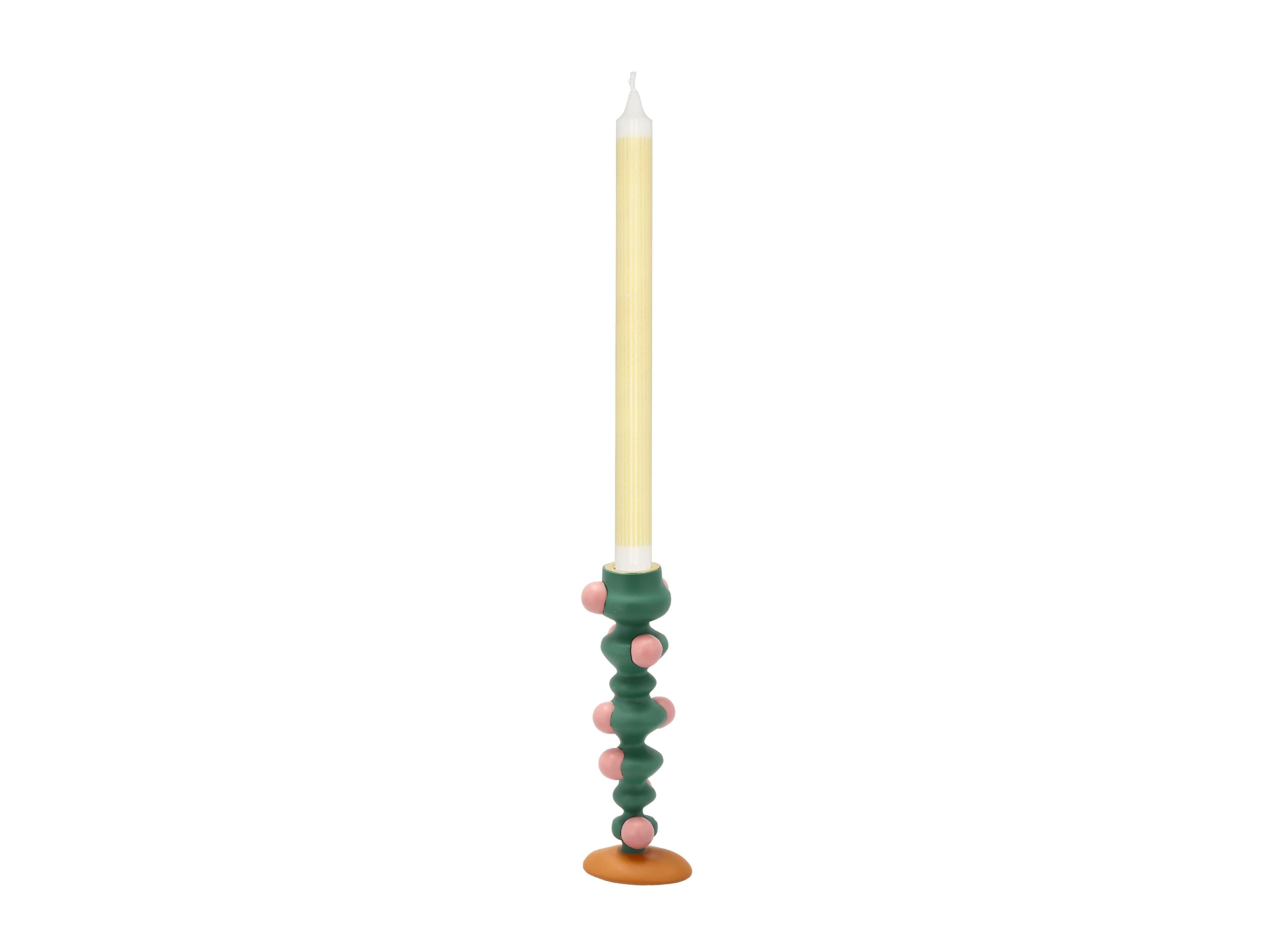 [product_category]-Villa Collection Styles Candle Holder With Dots, Green/Pink-Villa Collection-5722000292364-29236-VIL-2