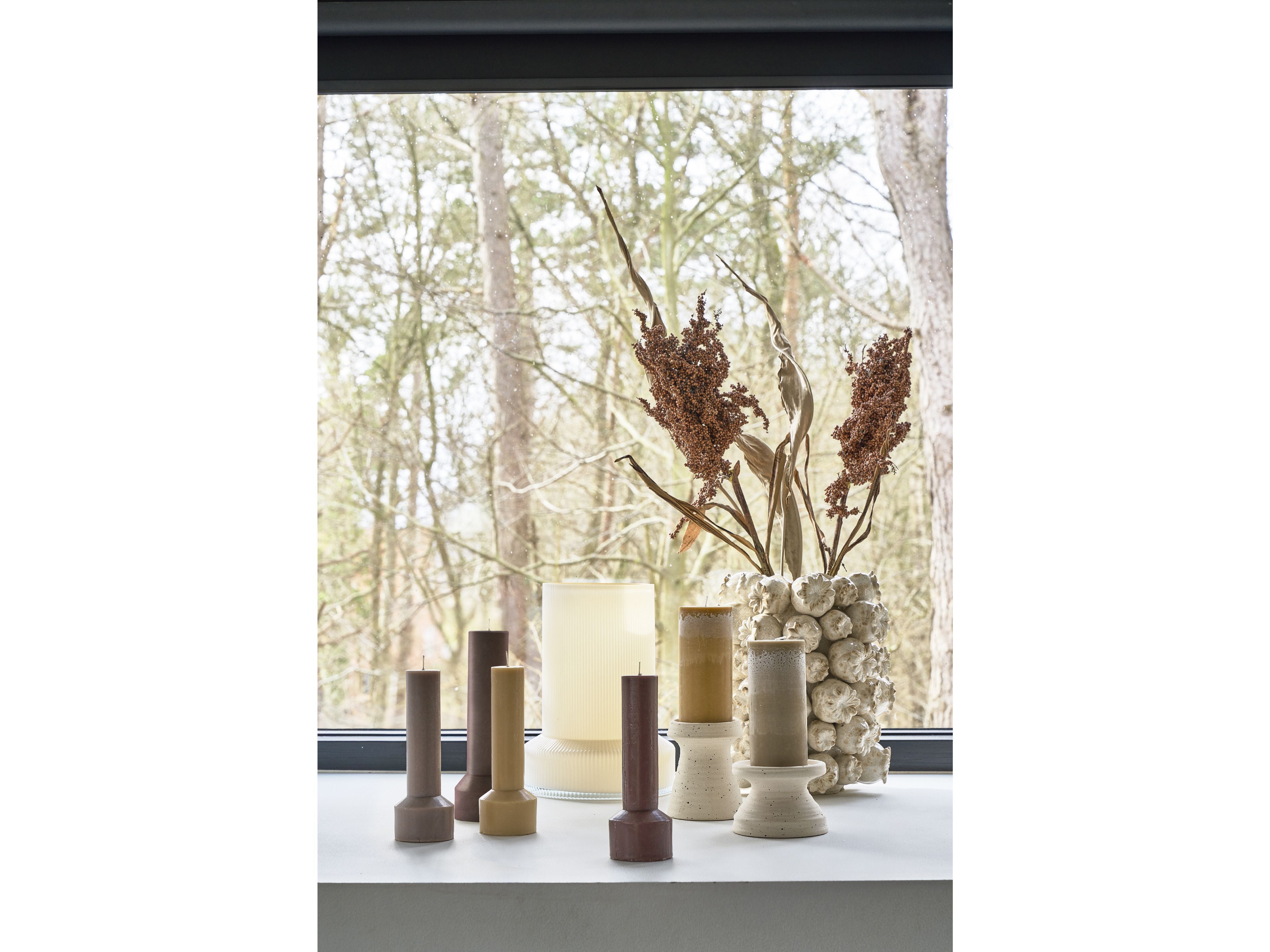 Villa Collection Syles Pillar Candle Ø 8 x 23 cm, bruin