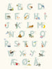  Danish Alphabet Blue Poster 30x40 Cm