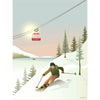  Offpiste Skiing Poster 30x40 Cm