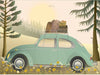 Vissevasse Vw Beetle Green Poster, 15 X21 Cm