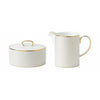 Wedgwood Arris Sugar Bowl & Milk Jug Set Gold Gift Box