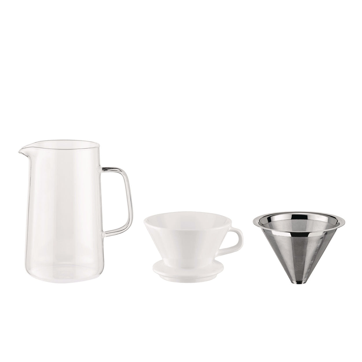 Alessi Slow Coffee, Accessories For Coffee Grinder (Jug + Net Filer + Filter Holder)