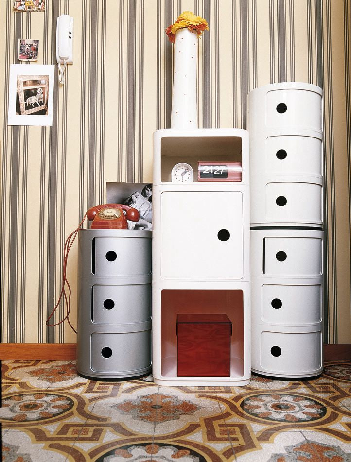 Kartell Componibili Classic Big Container 2 Elemente Big, Silber