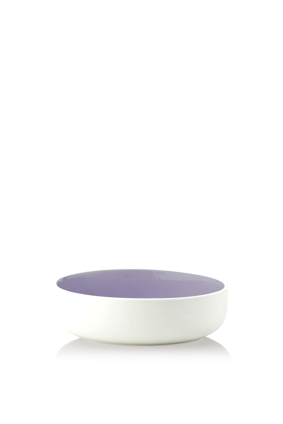 Studio About Clayware Serving Bowl, Ivory/Light Purple