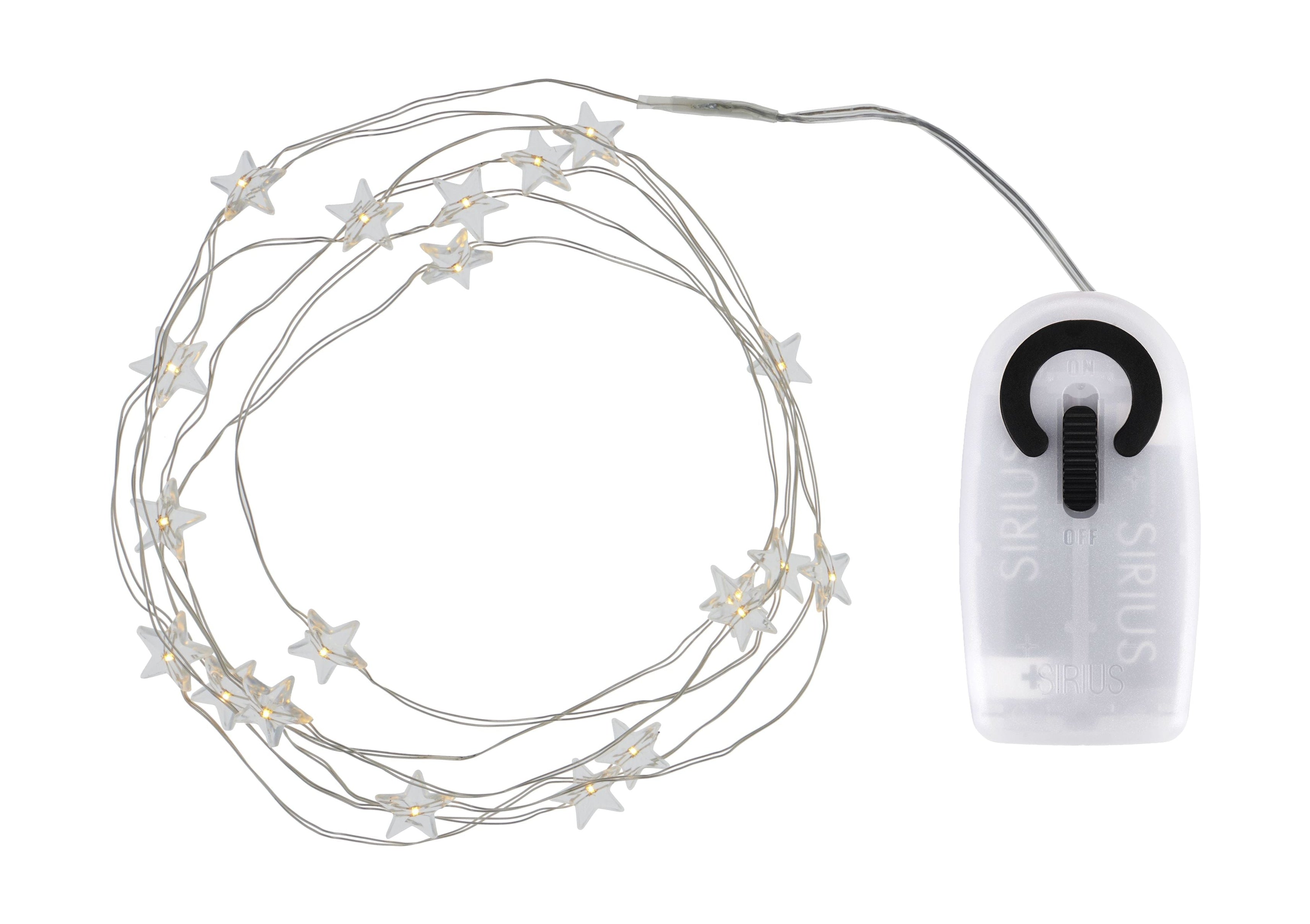 Sirius Trille Star Led Light Chain 20 Le Ds, Clear/Silver