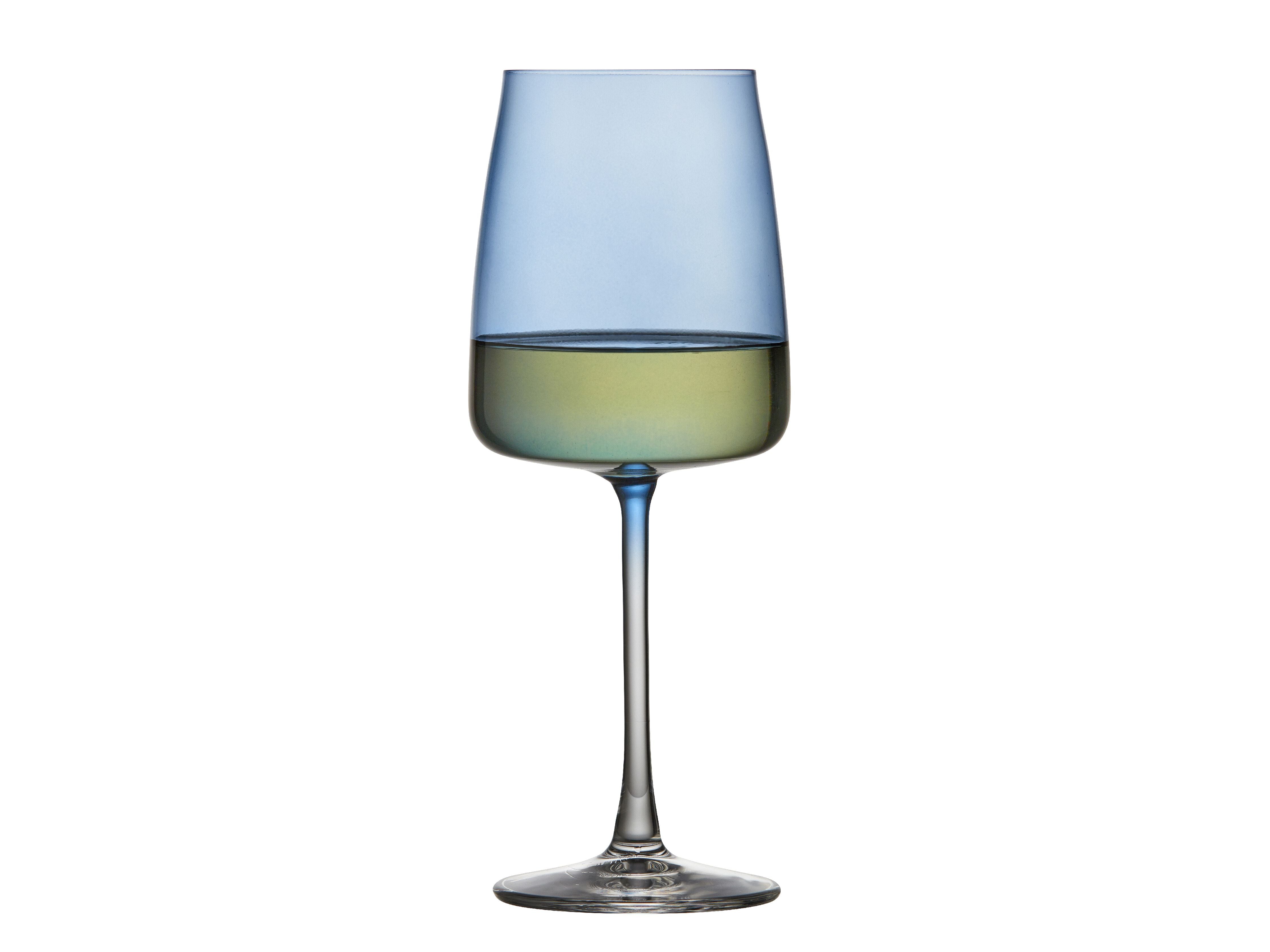 Lyngby Glas Krystal Zero witte wijnglas 43 cl 4 stuks, blauw
