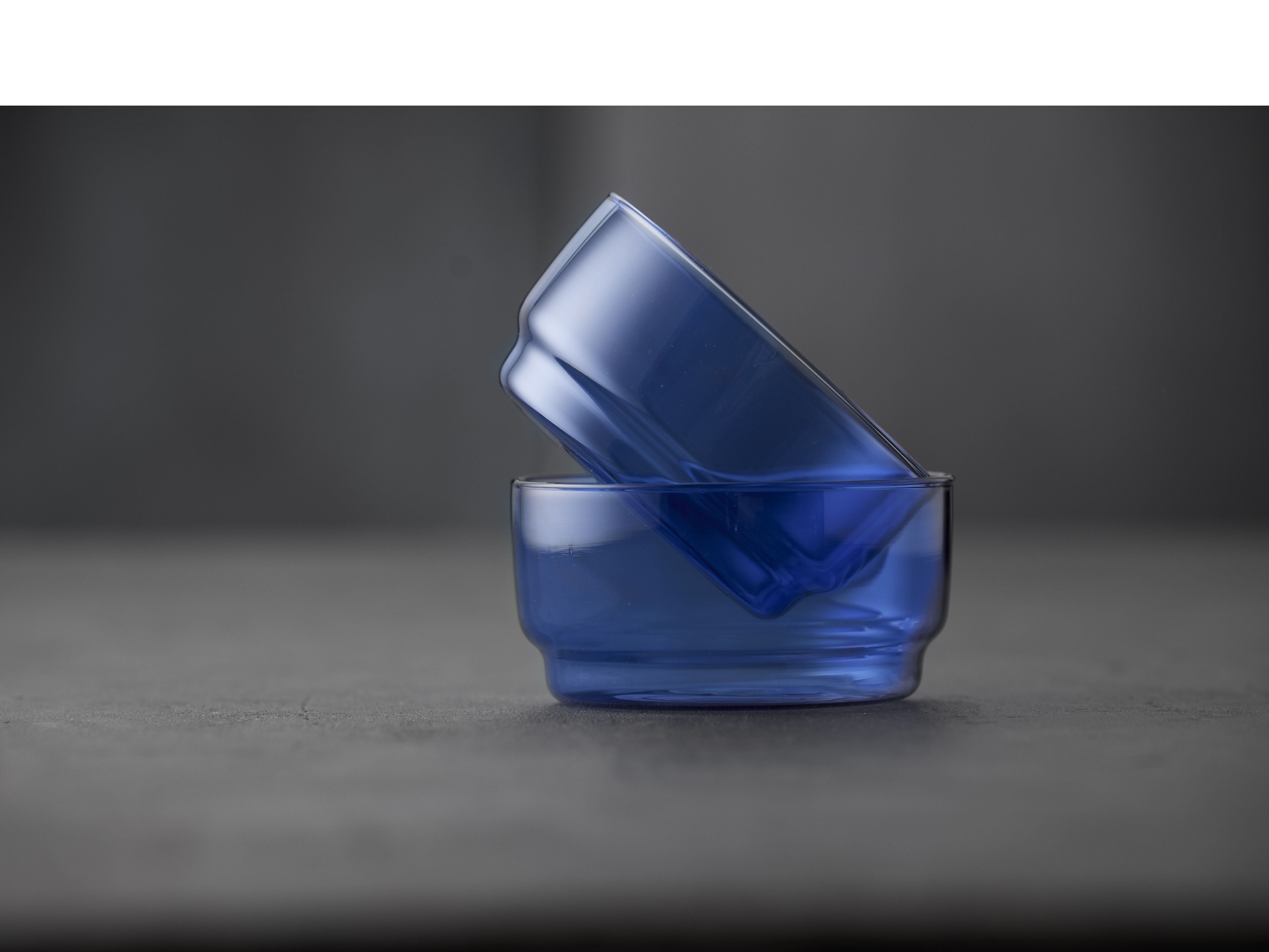 Lyngby Glas Torino -kom 12 cm 2 pc's., Blauw