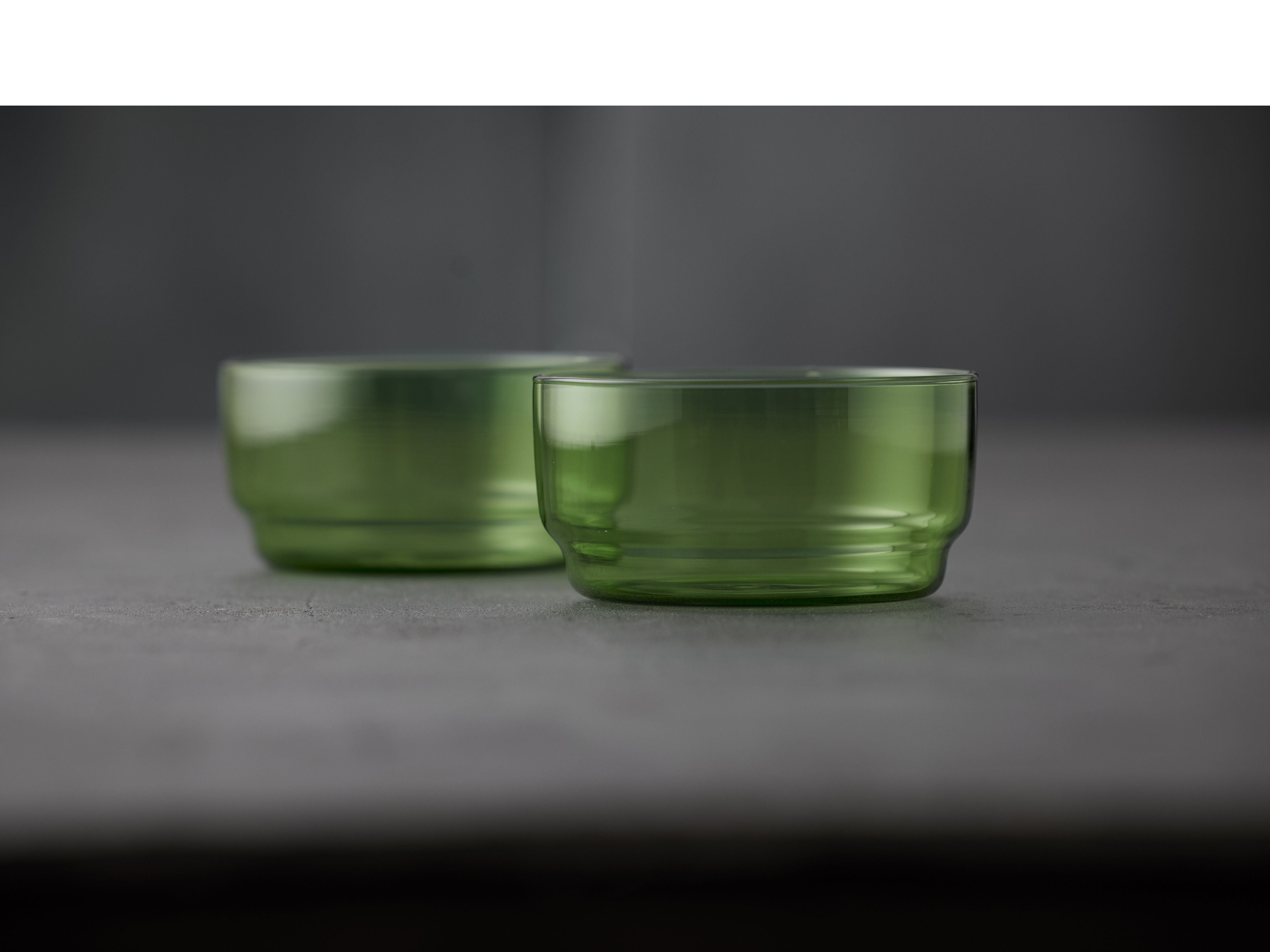 Lyngby Glas Torino -kom 12 cm 2 pc's, groen
