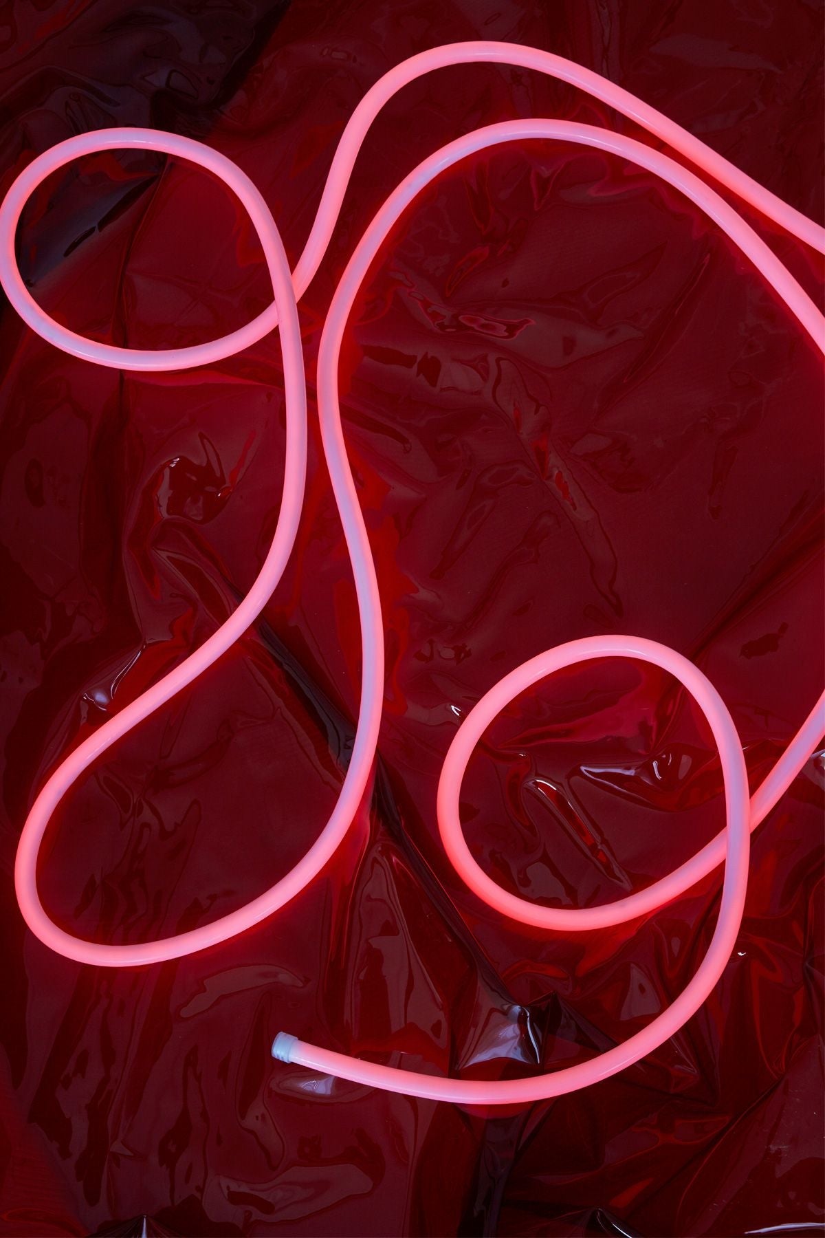 Studio über Flexrohrlampe 5 m, warmes Rot