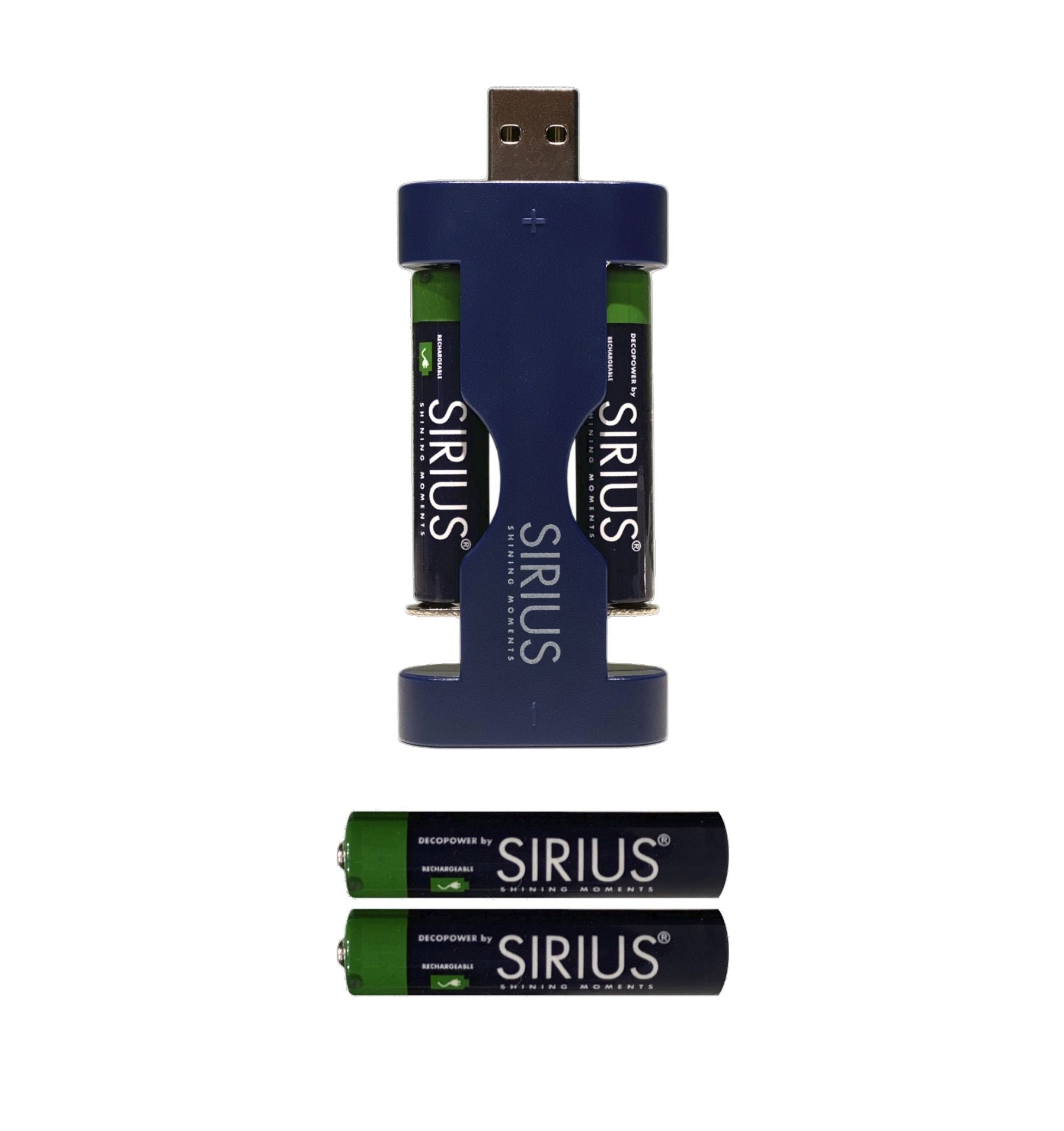 Sirius Deco Power USB Ladegerät inkl. 4x AAA wiederaufladbare Batterien