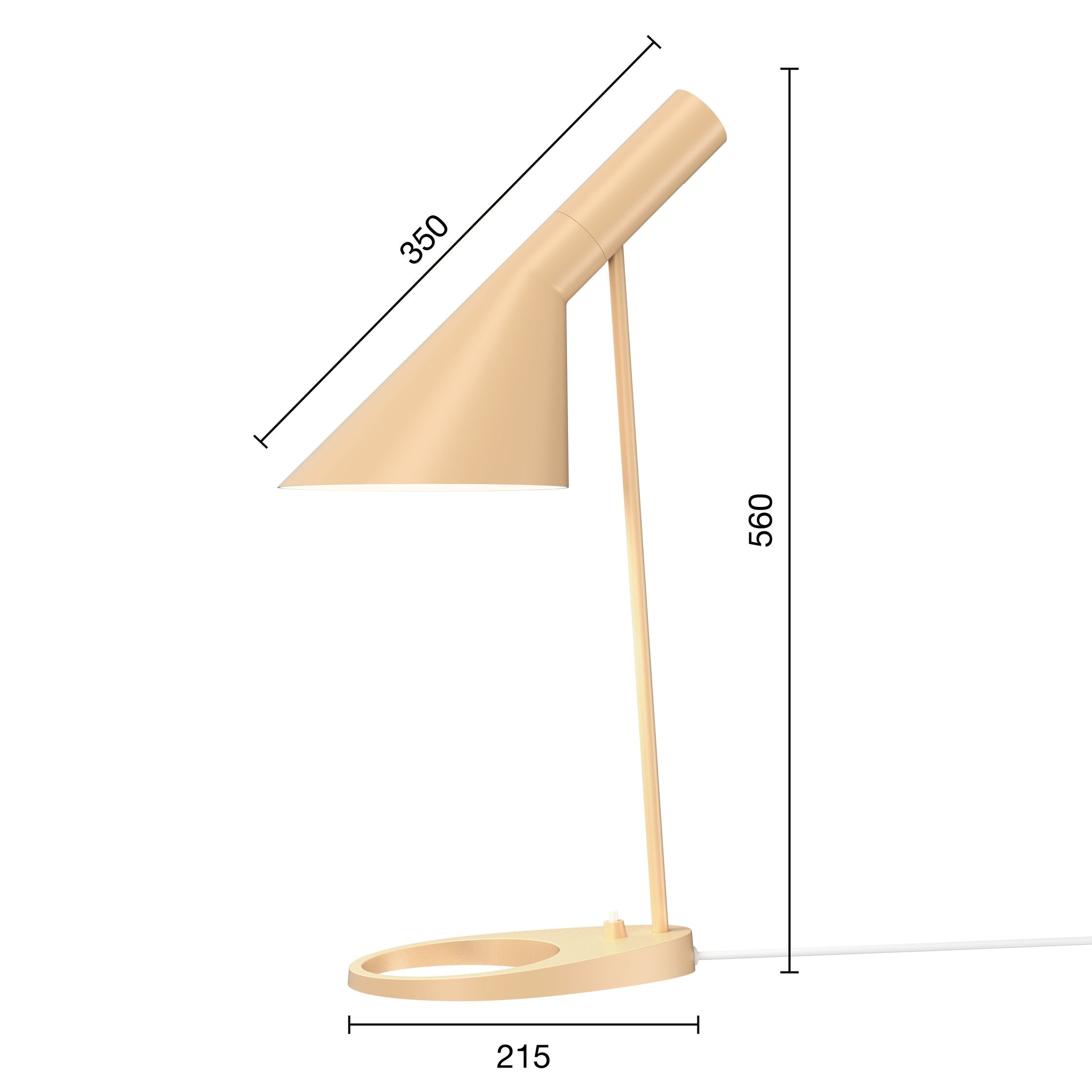 Louis Poulsen AJ tafellamp V3, warm zand