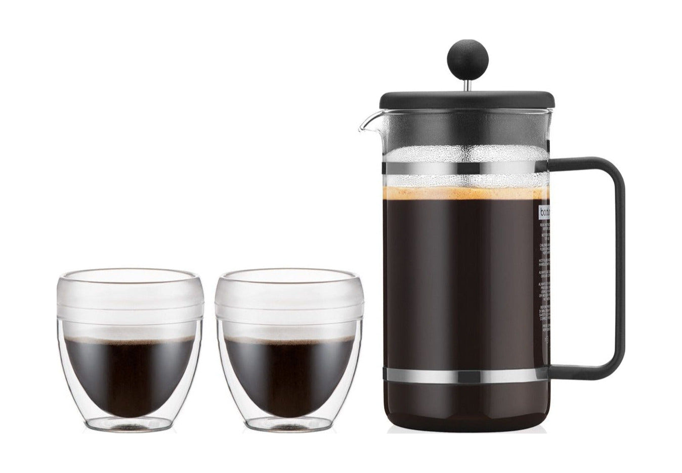 Bodum Bistro-Set Kaffeemaschine und Pavina Outdoor-Gläser 8 Tassen, 2 Stk.