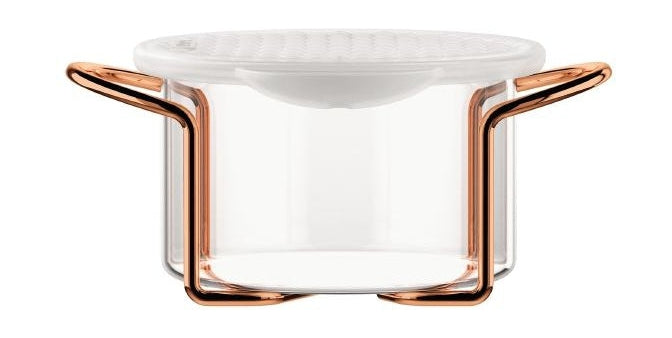 Bodum Hot Pot Set Glasschale mit Silikondeckel Kupfer, 0,25 L