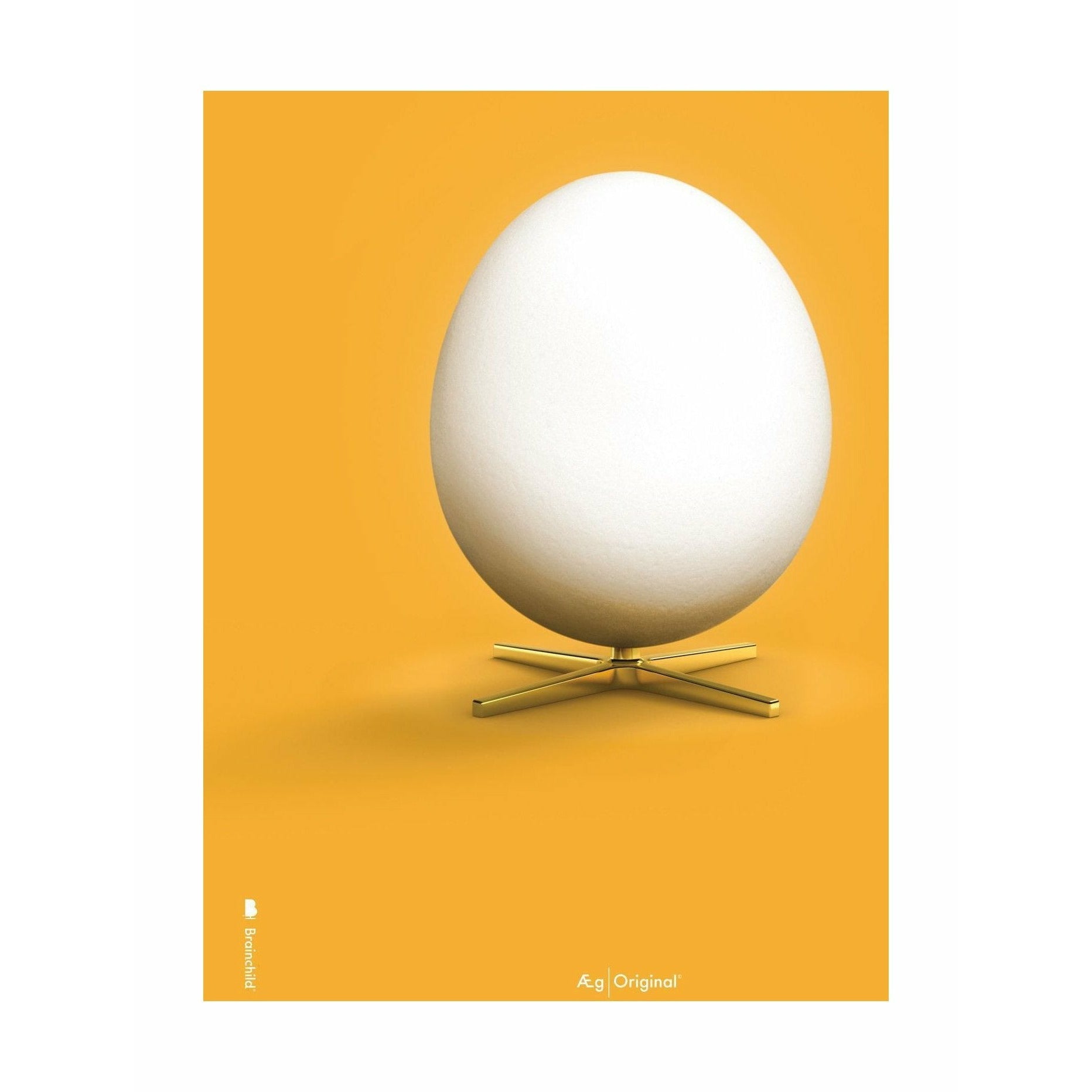 Brainchild Egg Classic Poster ohne Rahmen A5, gelber Hintergrund