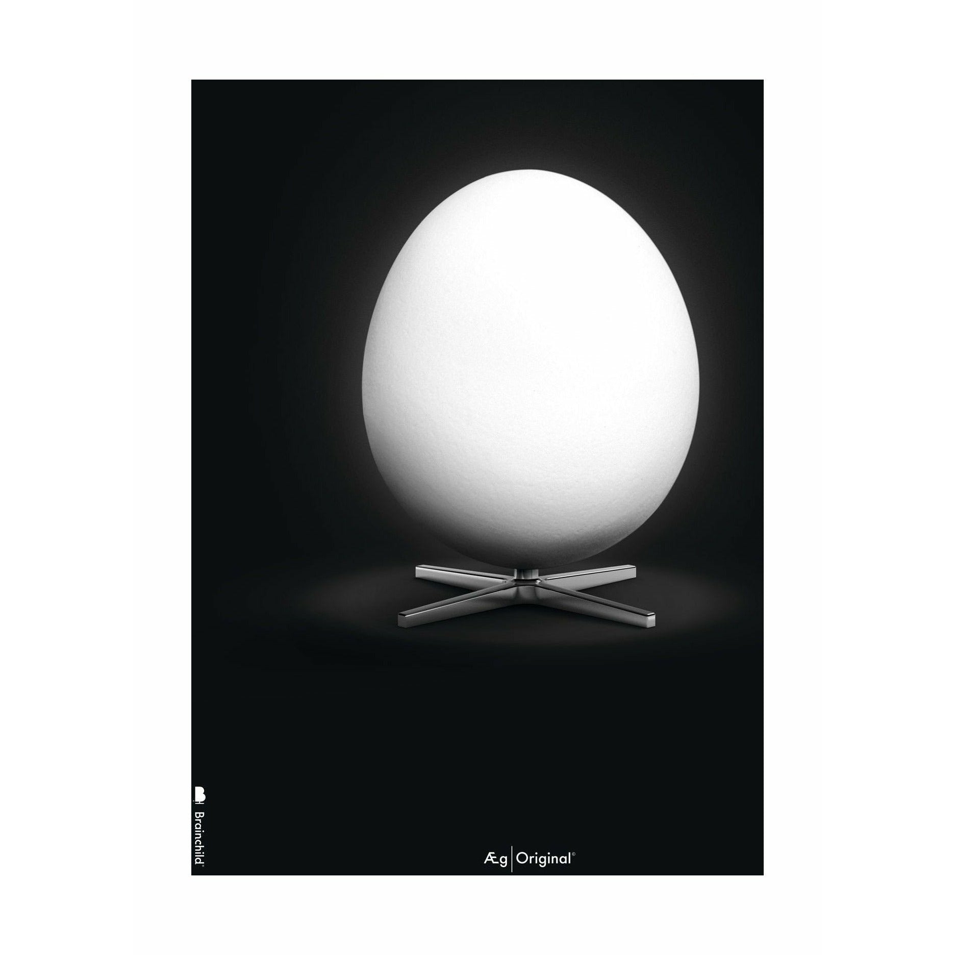 brainchild Egg Classic Poster zonder frame A5, zwarte achtergrond