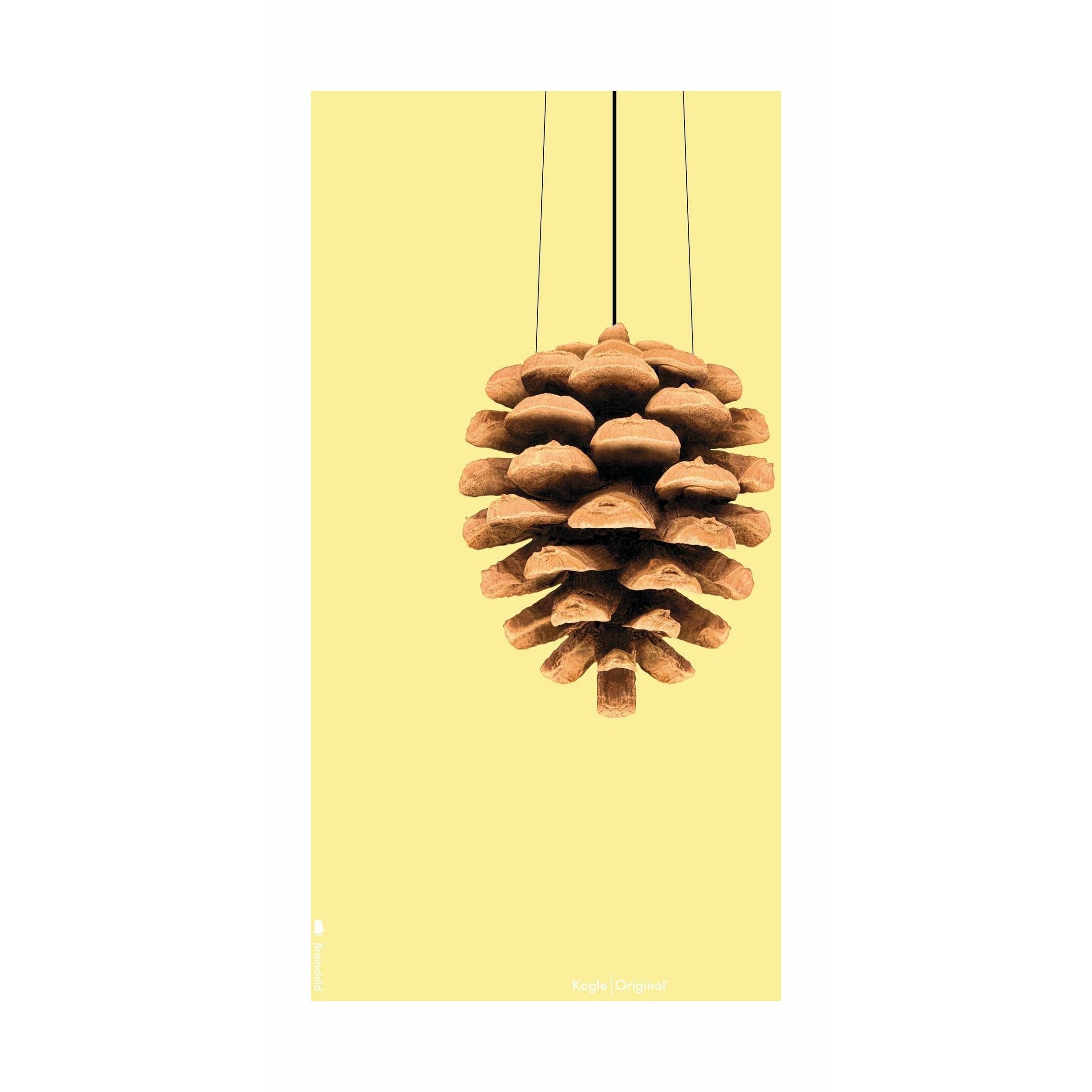 Brainchild Pine Cone Classic Poster ohne Rahmen 30 X40 Cm, gelber Hintergrund