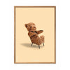 Brainchild Teddy Bear Classic Poster, Frame Made Of Light Wood 50x70 Cm, Sand Colored Background