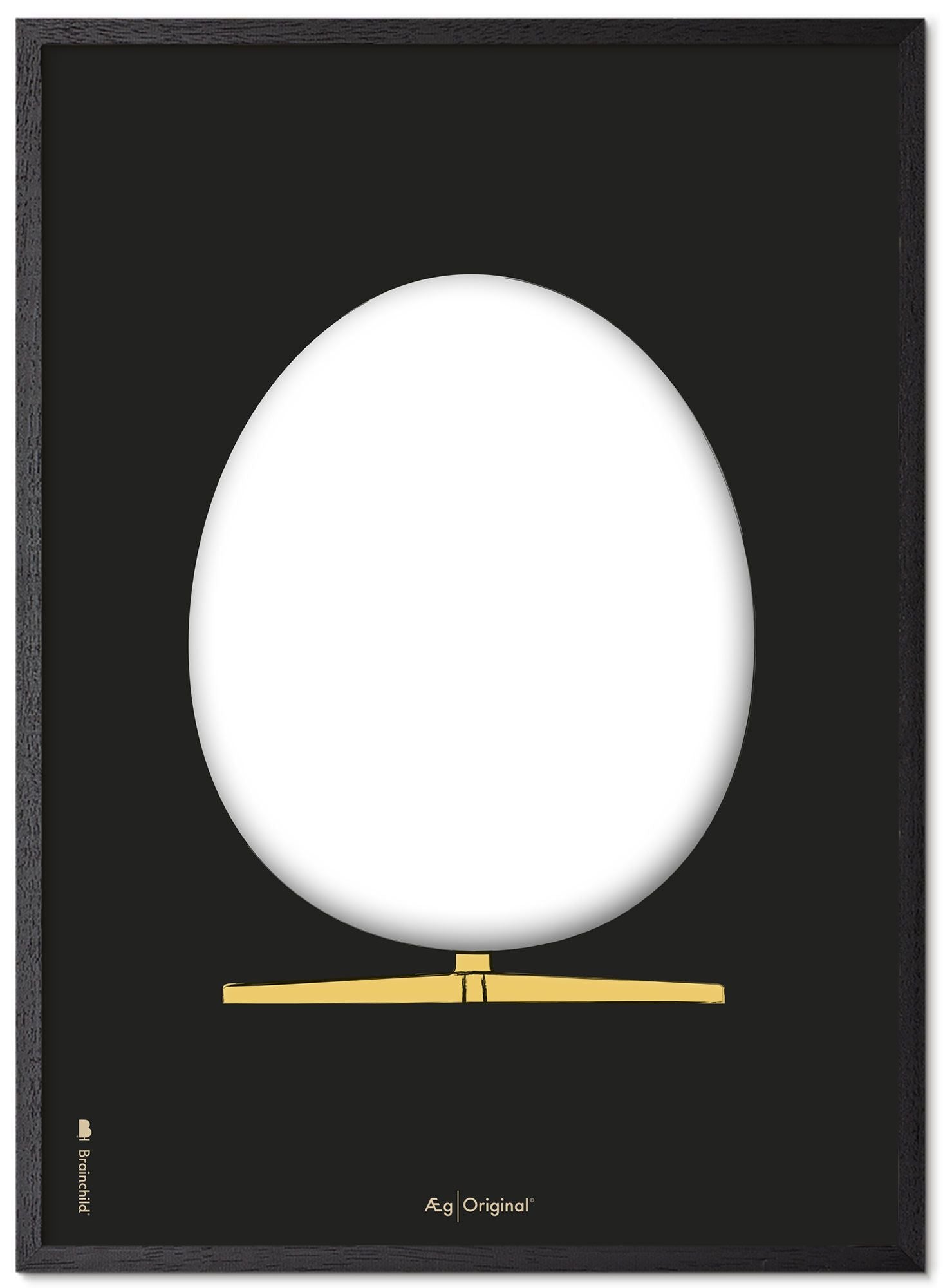 Brainchild De Ei Ontwerp Schets Poster Frame Van Zwart Gelakt Hout 50x70 Cm, Zwarte Achtergrond