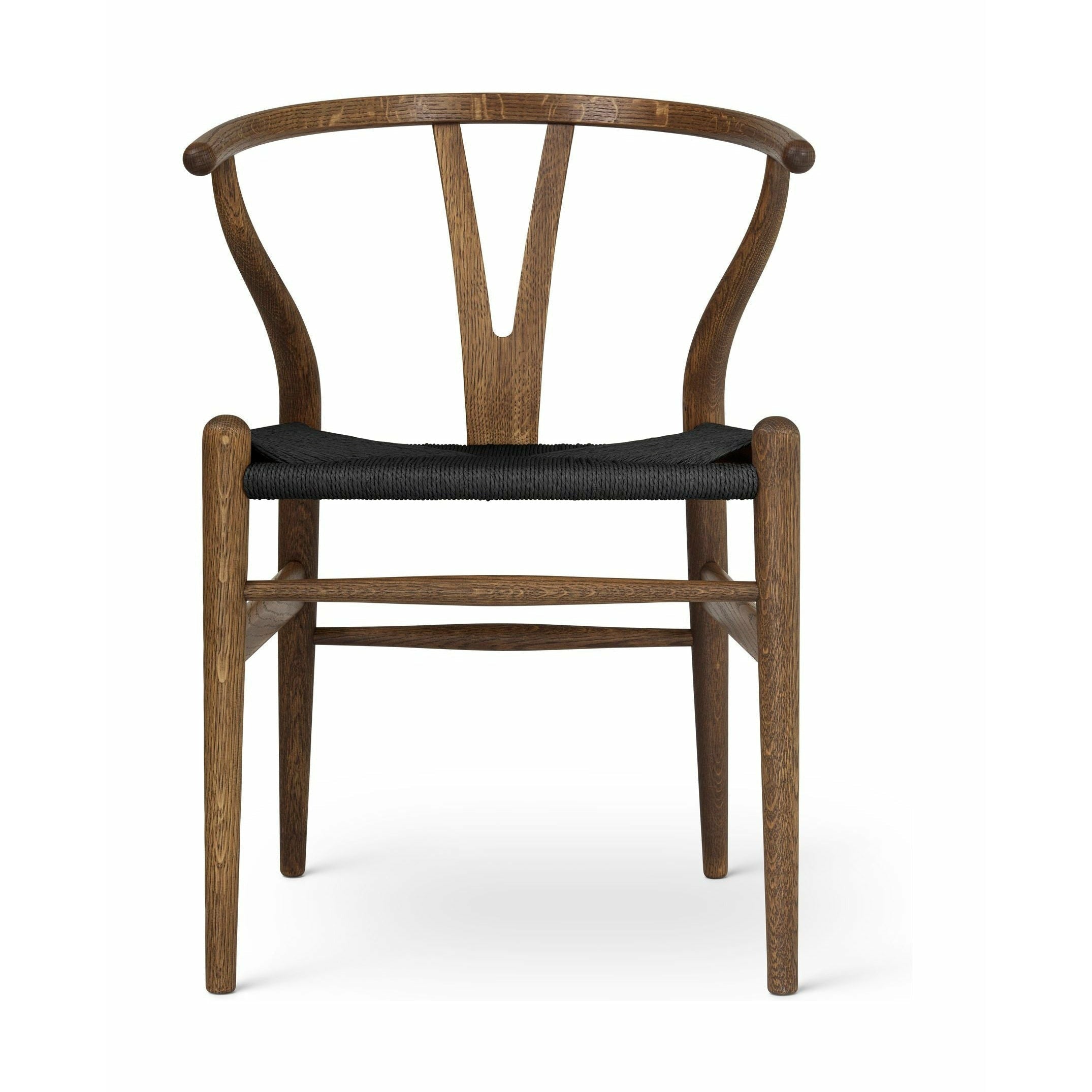 Carl Hansen Ch24 Wishbone Chair Oak Smoke Colored Oil, Black Paper Cord